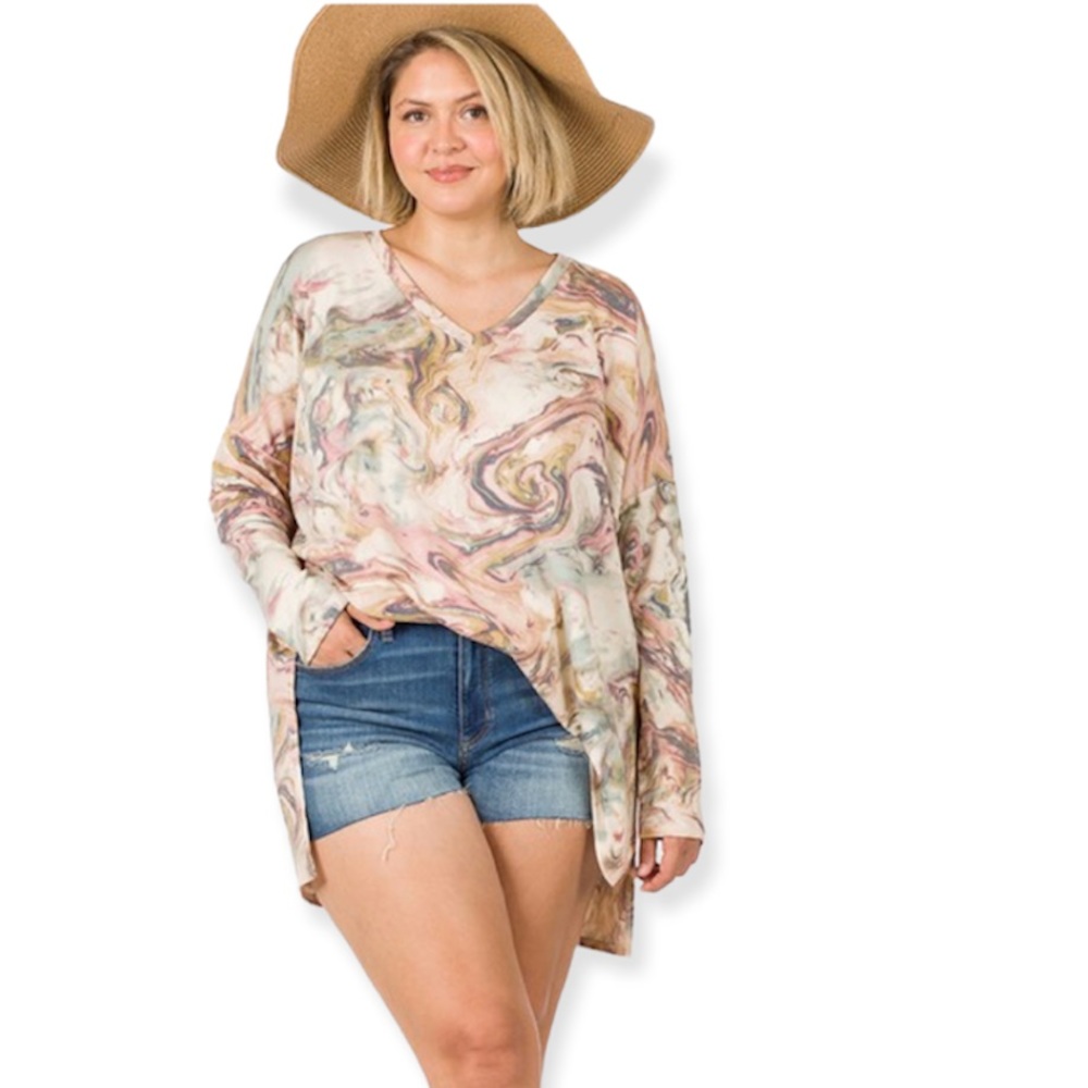 NWT Zenana Plus Size French Terry Top
